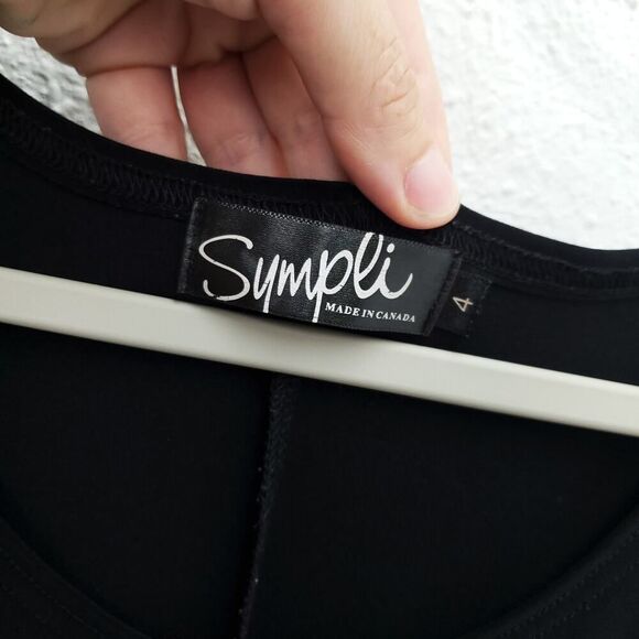 SYMPLI Canadian Black Sleeveless Pullover Swing Comfortable Dress - Picture 4 of 9